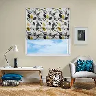 Forest Leaves Noir Roman Blind