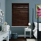 Dark Mahogany Faux Wood Blind - 50mm Slat