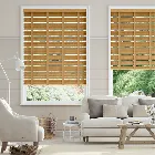 Tuscan Oak & Tan Wooden Blind With Tapes - 50mm Slat