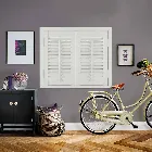 Full Height Hampton Phantom Grey Faux Wood Shutter