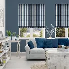 Twill Stripe Linen Denim Roman Blind