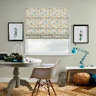 Birds Ochre Multi Roman Blind