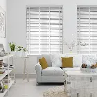 Pure White & White Wooden Blind With Tapes - 35mm Slat
