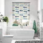 Splash Blackout Geo Medley Britannica Blue Roller Blind