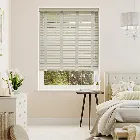 Limestone Madera & Platinum Faux Wood Blind - 50mm Slat