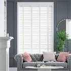 Pure White & White Wooden Blind With Tapes - 64mm Slat