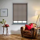 Splash Mushroom Brown Electric Roller Blind