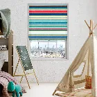 Calcutta Stripe Seaside Blue Roman Blind