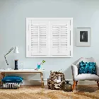 Full Height Hampton Silk White Faux Wood Shutter
