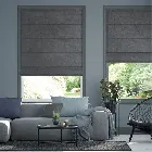 Lumiere Unlined Ahisma Luxe Faux Silk Slate Roman Blind