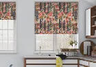 Hollihocks Navy - Roman Blind