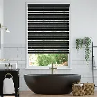 Premium Sleek Jet Faux Wood Blind - 50mm Slat
