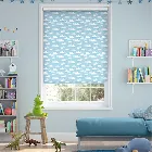 Fluffy Clouds Blackout Blue Roller Blind
