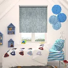 Thermal Luxe Dimout Blue Mist Roller Blind