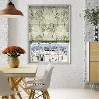 Slender Forest Linen Spring Green Roman Blind