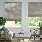 Lumiere Unlined Luster Glacier Grey Roman Blind