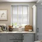 Pure White & Ecru Wooden Blind With Tapes - 35mm Slat