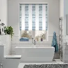 Splash Blackout Ceramic Stripe Med Blue Roller Blind