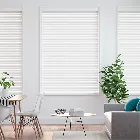 Satin Pure White Faux Wood Blind - 50mm Slat