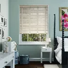 Antique White & Oyster Wooden Blind With Tapes - 64mm Slat