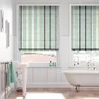 Tutbury Stripe Aqua Roman Blind