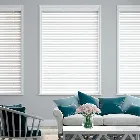 Brilliant White Faux Wood Blind - 50mm Slat