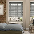 Granite Suave & Lazulite Faux Wood Blind - 50mm Slat