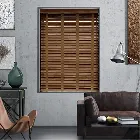 Cuban Oak & Tan Faux Wood Blind - 50mm Slat