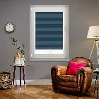 Midas Stripe Blackout Sapphire Blue Perfect Fit Roller Blind