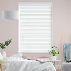 Glacier White Faux Wood Blind - 50mm Slat