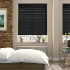 Pure Black Wooden Blind - 50mm Slat