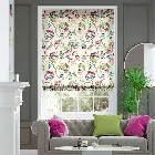 Floral Ink Linen Punch Roman Blind