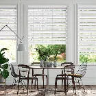Frost White Faux Wood Blind - 50mm Slat