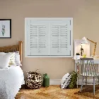Full Height Hampton Lunar Grey Faux Wood Shutter