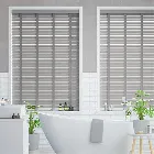 Dover Grey & Grey Faux Wood Blind - 50mm Slat
