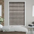 Smoke Whisper Faux Wood Blind - 50mm Slat