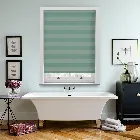 Midas Stripe Blackout Aqua Green Roller Blind