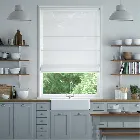 Lumiere Unlined Bijou Linen White Roman Blind