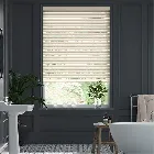 High Gloss Cream Faux Wood Blind - 50mm Slat