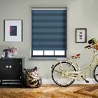 Midas Stripe Blackout Sapphire Blue Electric Roller Blind