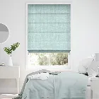 Cavendish Spearmint & Spring Trimmed Roman Blind