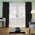 Faux Suede Deluxe Black Curtain
