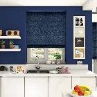 Paleo Linen Vintage Indigo Roman Blind