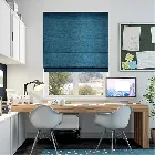 Ahisma Luxe Faux Silk Blue Azure Roman Blind