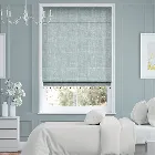 Cavendish Powder Blue & Henley Trimmed Roman Blind