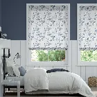 Birds And Roses Blue Roman Blind