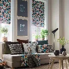 Luscious Leaf Teal Blue Roman Blind