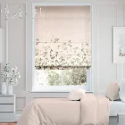 Kazuyo Border Faux Silk Blush Roman Blind