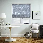 Bird Garden Denim Roman Blind