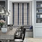 Cedar Grey & Navy Wooden Blind - 50mm Slat